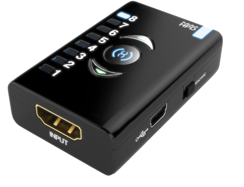 Dr HDMI z wejściem HDMI, portem Mini-USB i podświetlonymi diodami banków EDID