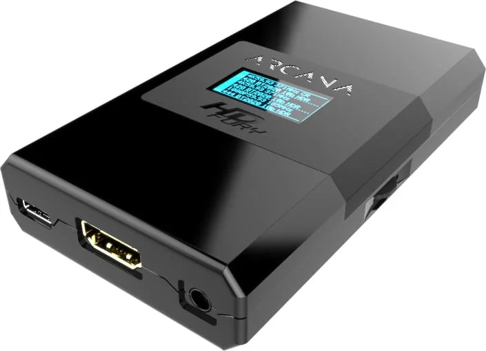 Złącza HDfury Arcana: HDMI in, HDMI out i eARC out do soundbara
